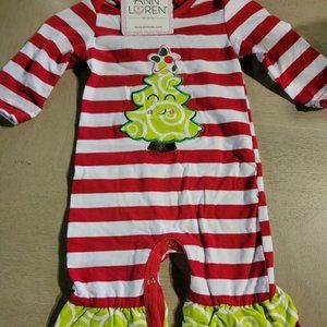 AnnLoren Baby Girl Happy Christmas Tree Romper